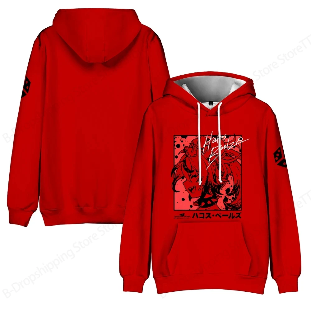 Hakos Baelz Hololive VTuber ثلاثية الأبعاد طباعة هوديي الرجال النساء موضة عادية هوديس البلوز الكرتون معطف جديد سوداديراس أنيمي الملابس #5