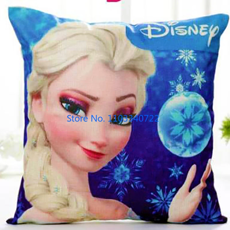 Anime Girl Frozen Princess Anna Elsa Cushion Cover Plush Pillowcase Pillow Case Sofa Car Home Decor 45x45cm Kids Birthday Gift