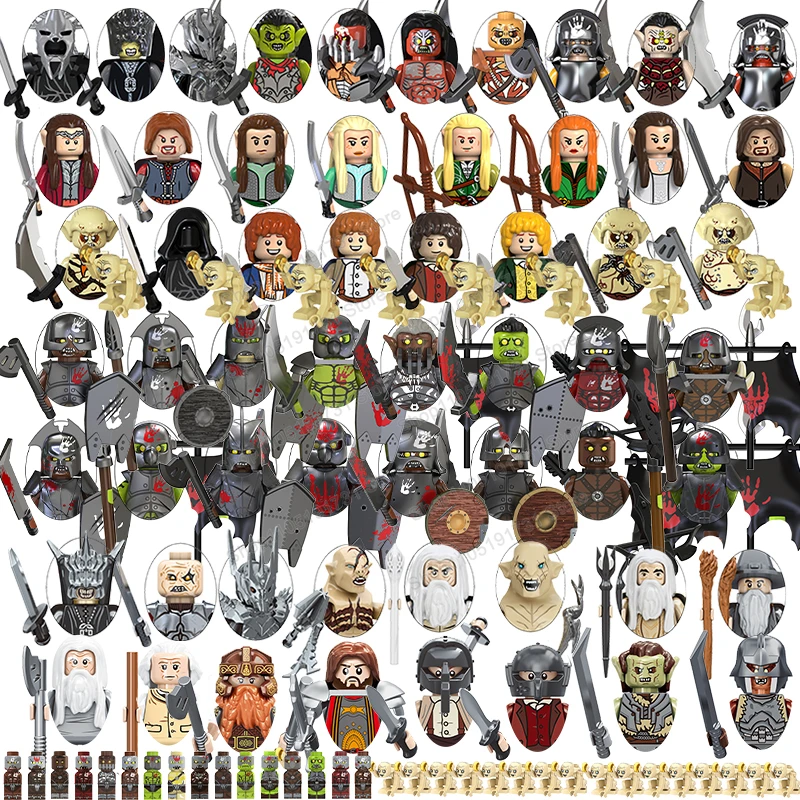 Blind Box TV6410 Mini Action Figure Toys Orcs Dwarf Elves Rohan knight Army Wars Building Blocks Accessories Christmas Gifts