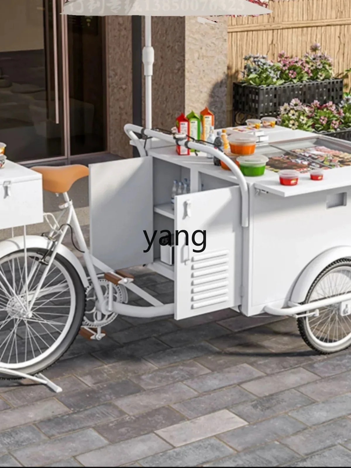 LH Mobile Riding Backwards Donkey Selling Ice Cream Dining Cart Display Cabinet Multifunctional Shopping Mall Display