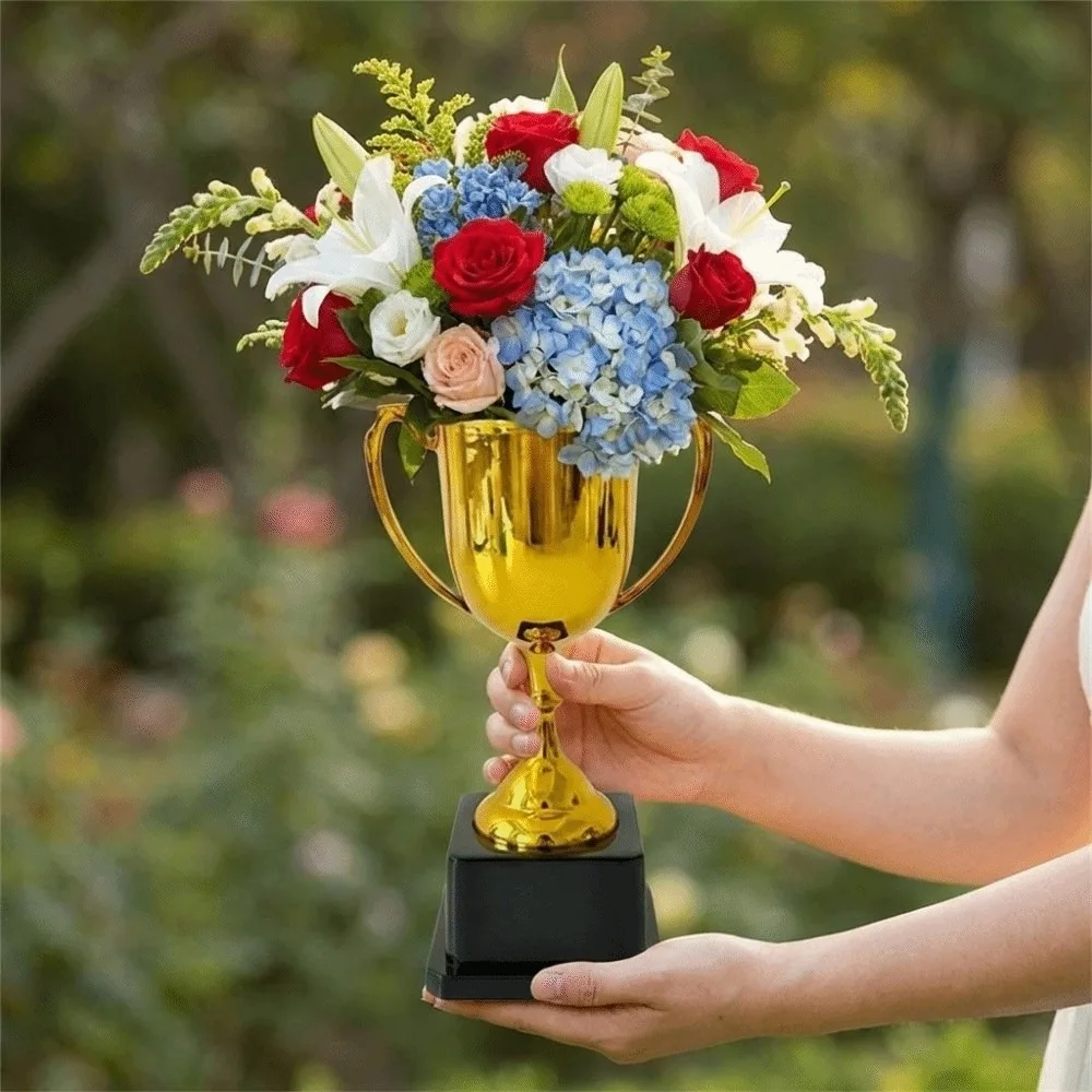 Creative Trophy Flower Vase Stylish Decorative Flower Bucket Multi-purpose Lightweight Flower Arrangement Pot Florist Packing