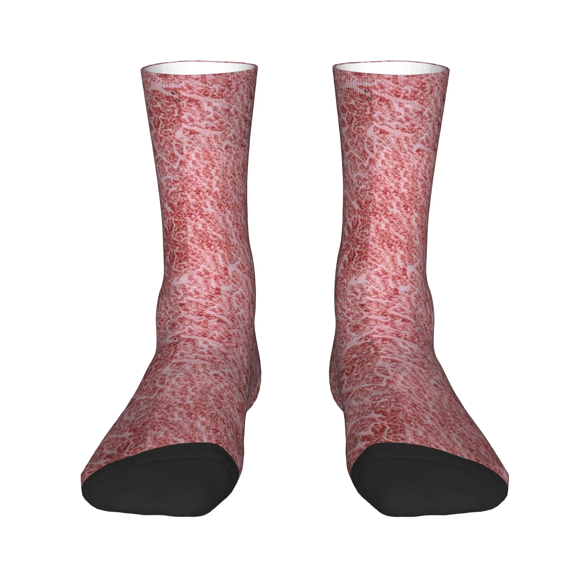 Wagyu A5 carne de res filete textura impresa hombres calcetines de tripulación Unisex lindo Primavera Verano Otoño Invierno calcetines mujeres