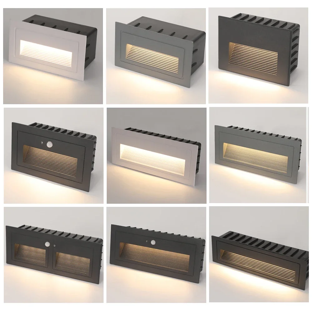 SANDIY Outdoor Wall Light Sensor Step Lighting Pir Sensing Stair Lamp Waterproof Patio Garden Aisle Path Lights Motion Detect