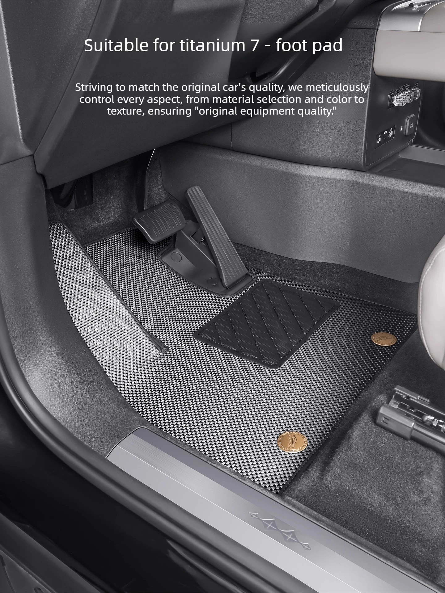 For BYD Ti7 Leopard 7 Car Foot Mat Cargo Pad TPR Carbon Wire Patterned Trunk Cushion Wear Resistant Carpet Modification Parts