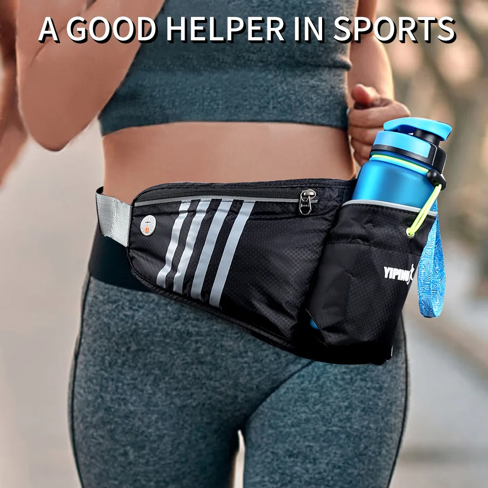 Running Waist Bags Water Bottle Holder Outdoor Sports Mobile Phone Fanny Pack Multifunctional Hiking Cycling Fitness Card Bag