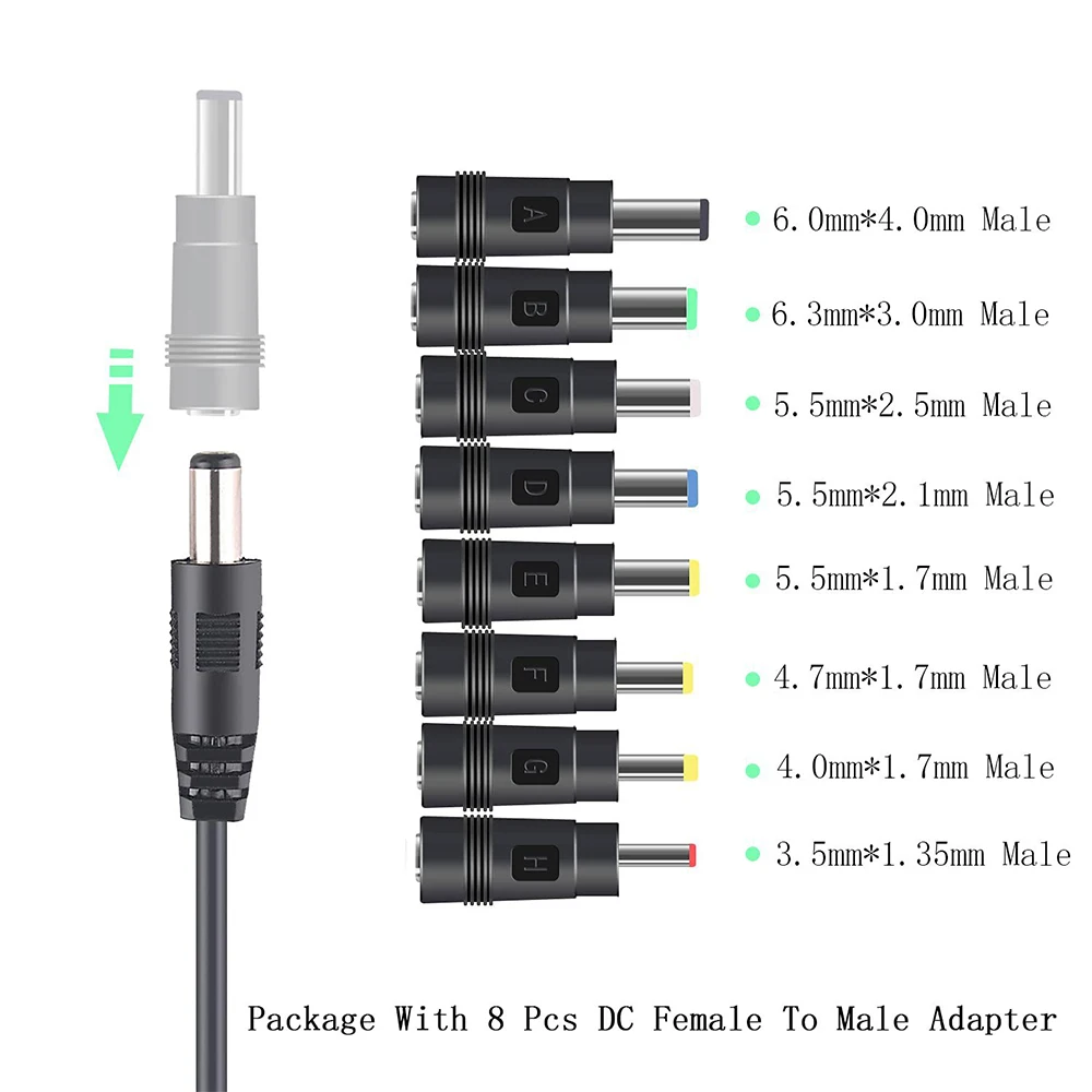 USB to DC Power Cable 12V Boost Converter 8 Adapters USB to DC Jack Charging Cable for Wifi Router Mini Fan Speaker