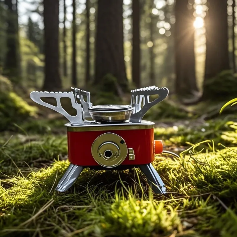 Zusammenklappbarer, tragbarer, winddichter Campingkocher – für Outdoor-Abenteuer, Wandern und Picknicks
