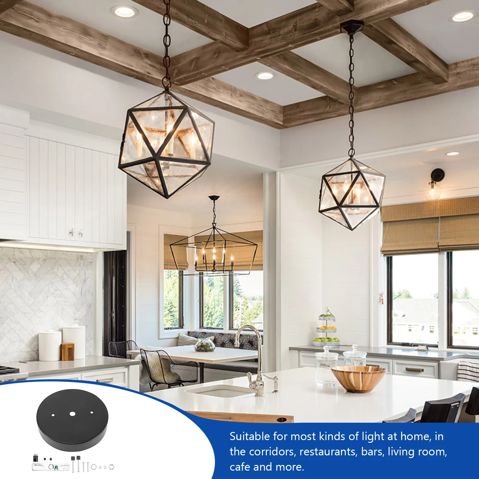 

1Set Ceiling Cover Plate Metal Canopy Light Fixture Cover Plate for Home Restaurant Bar Cafe Lighting Repair Mounting Bracket