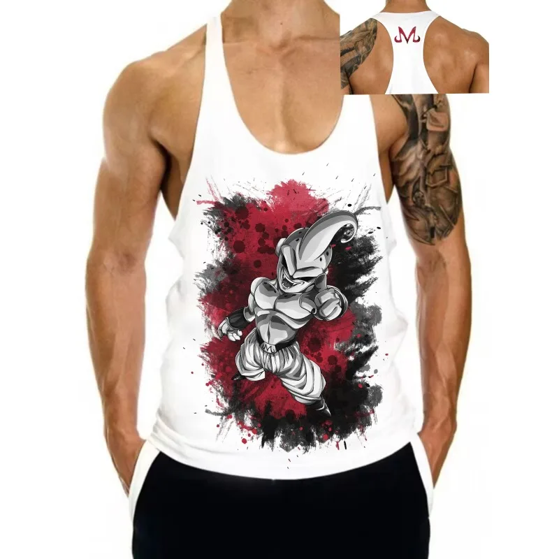 Men's Summer Tank Tops Japanese Anime Dragon Ball Majin Buu…