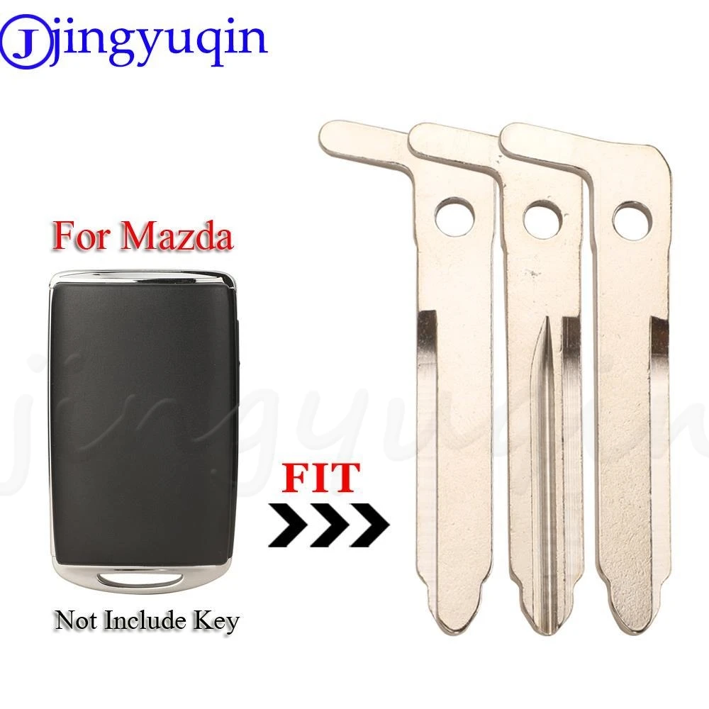 

jingyuqin 10pcs Remote Car Smart Key Emergency Insert Uncut Blade For Mazda 2 3 5 6 M6 MX5 CX5 CX7 CX9 RX8 Cx30 Auto Accessories