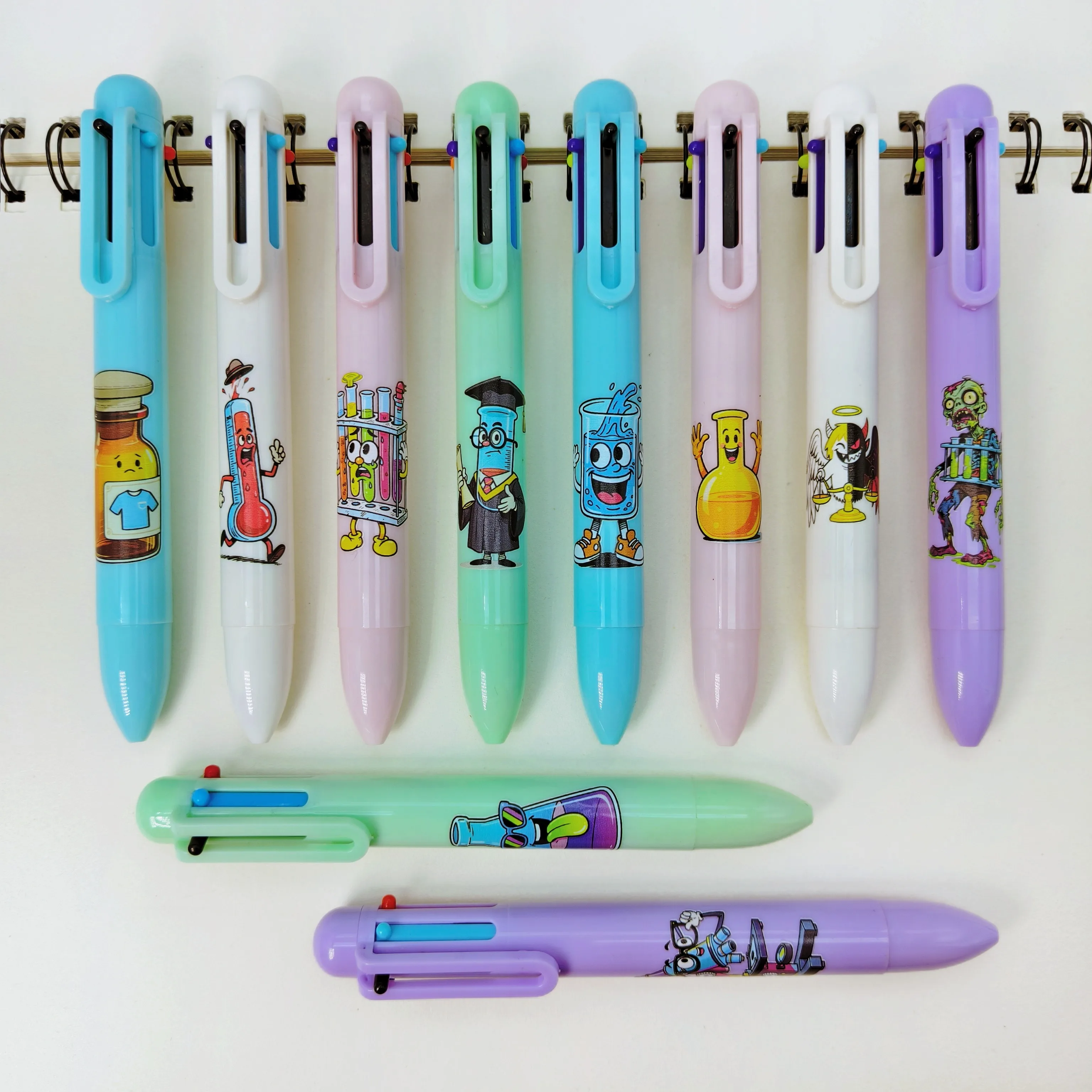 

10PCS/20PCS Chemical Laboratory Reagent Bottles Theme Multi color Ballpoint Pen Chemical Multi color Ballpoint Pen