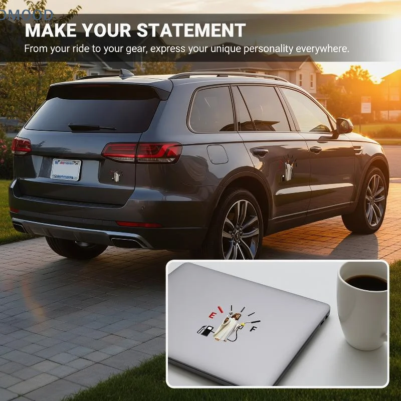 【CR】Car Fuel Tank Cap Decal Funny Empty Fuel Gauge Sticker Waterproof Removable Vinyl for Auto Exterior Decoration