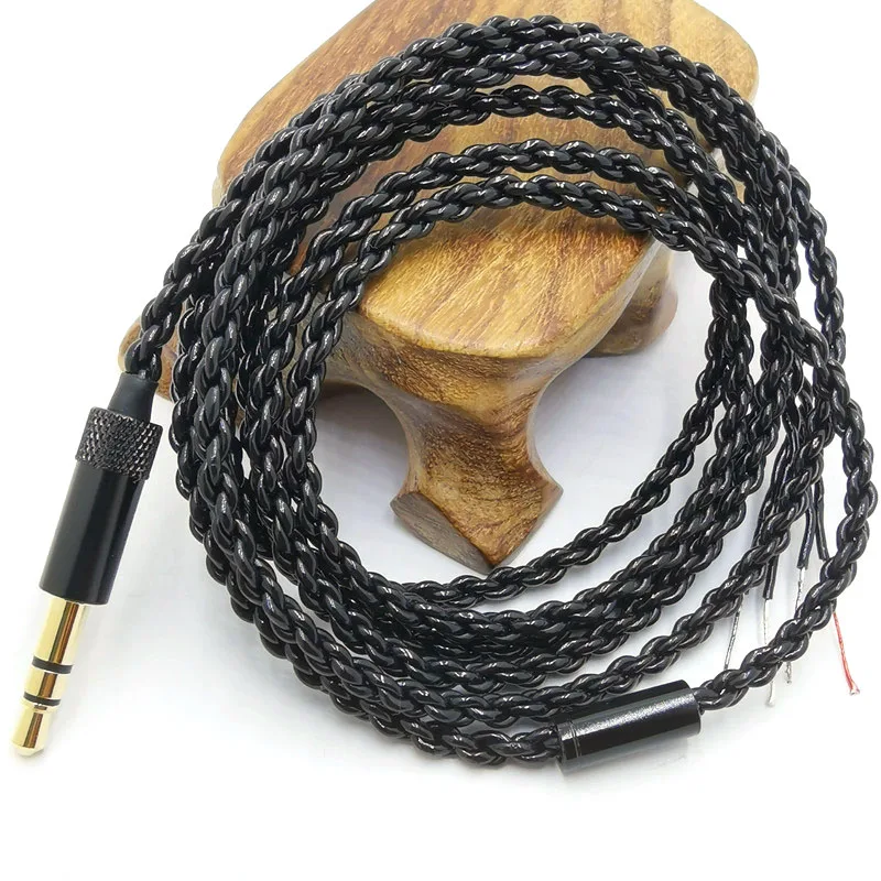Cavo di ricambio fai da te da 1,2 m Cavo aggiornato placcato argento da 3,5 mm Cavo a 4 fili per la riparazione Cavo per auricolari HIFI fai-da-te