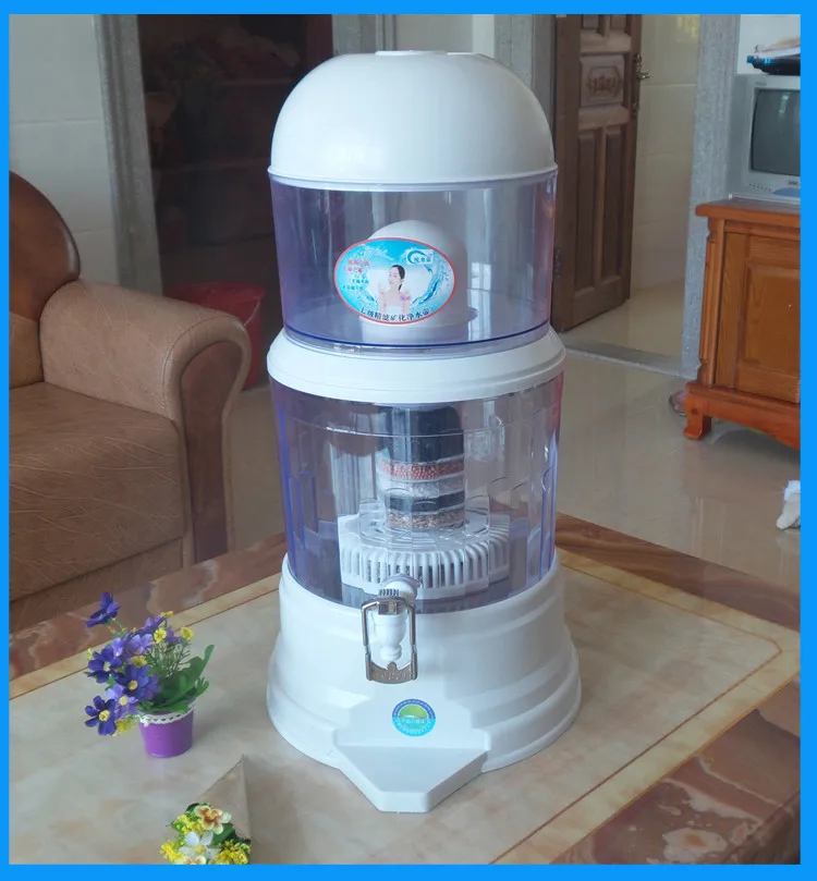 16L Water Filter Barrel Mineral Pot Water Treatment Filter Alkaline Straight Drink Bucket Dispenser Water Purifier