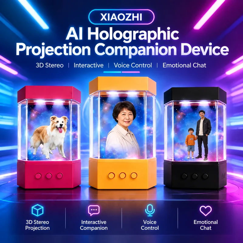 Ai Hologram Display Companion Machine 3d Stereoscopic Bionic Smart Interactive Robot Voice Activated Emotional Chat Desktop
