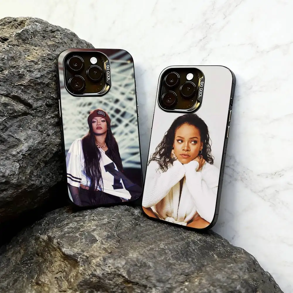 

SInger R-RIHANNA Cute Phone Case For iPhone 17,16,15,14,13,12,11 Plus,Pro Max,XS,Colorful Silver Phone case Funda Cover