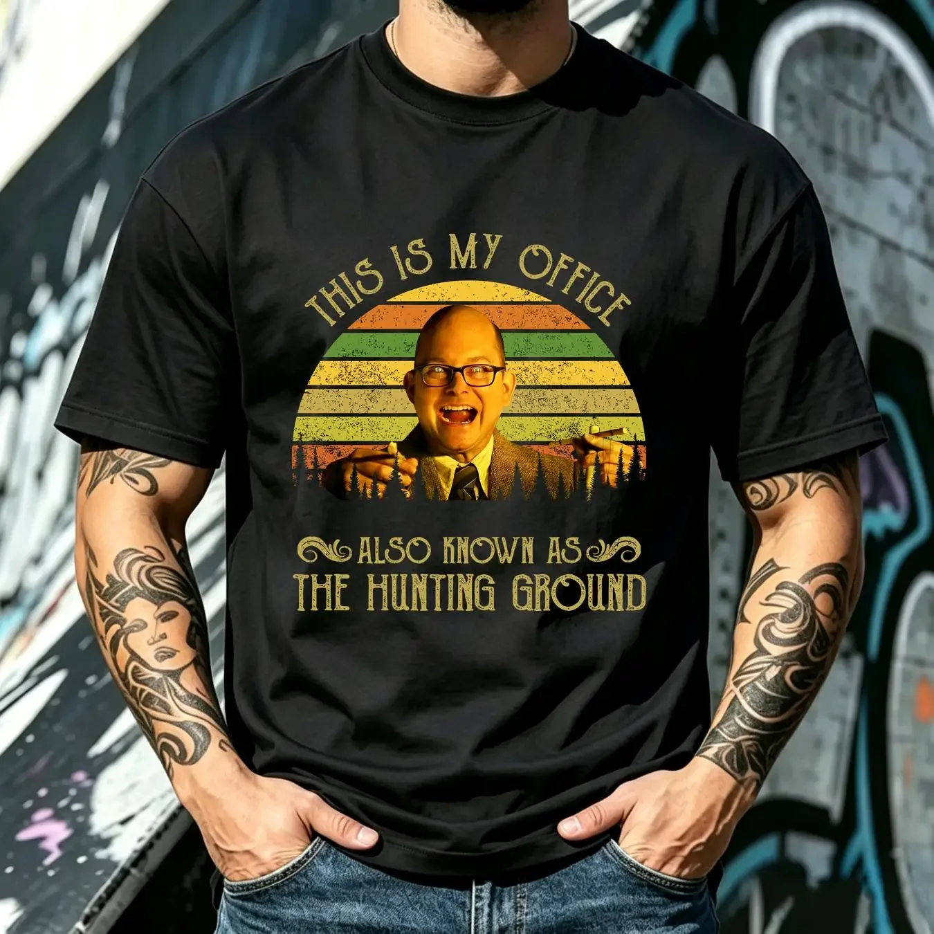 washed T Shirt Colin Robinson This Is My Office Also Known As The Hunting Ground Vintage Movies Quote long or short sleeves