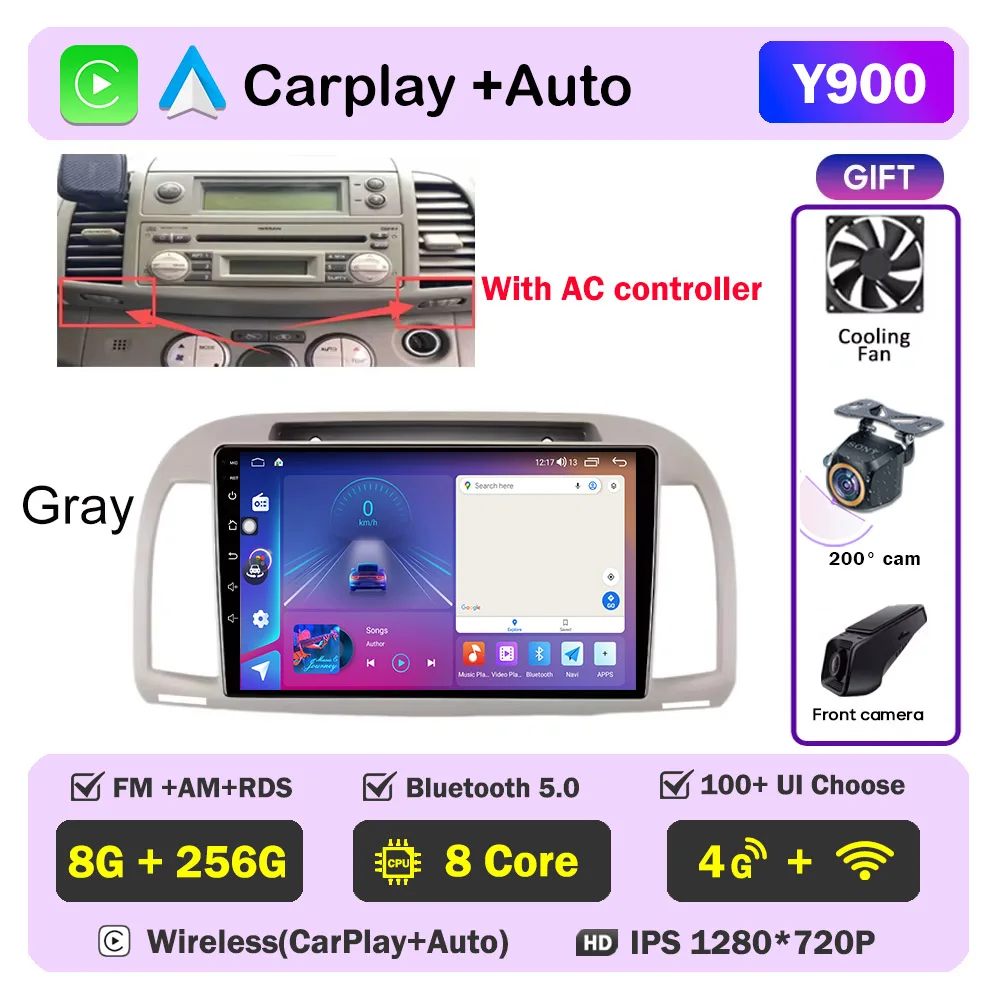 Carplay Android Autoradio Voor Nissan March Micra K12 2002-2010 Auto GPS Navigatie Head Unit Stereo 4G WIFI multimedia Draadloos