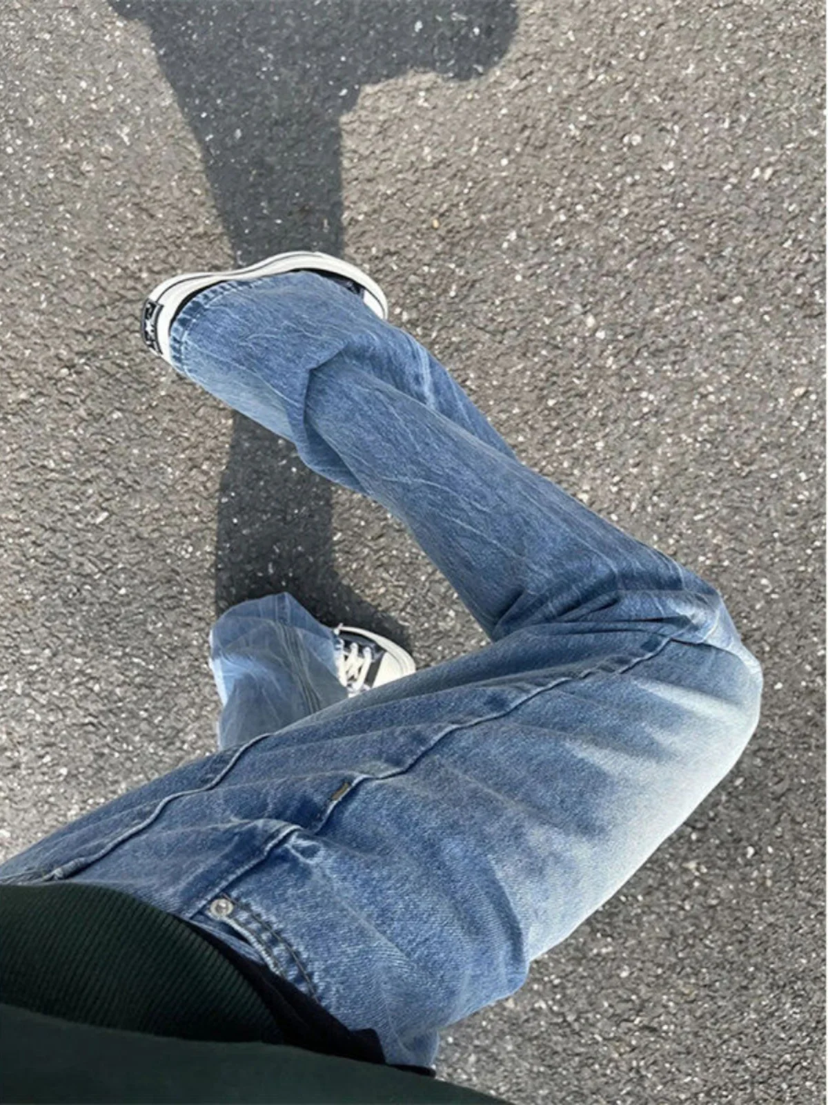 

Мужские джинсы прямого кроя Slim Fit с принтом в виде молнии, в американском уличном стиле, модные, трендовые, брендовые, премиум-класса, с эффектом Bootcut