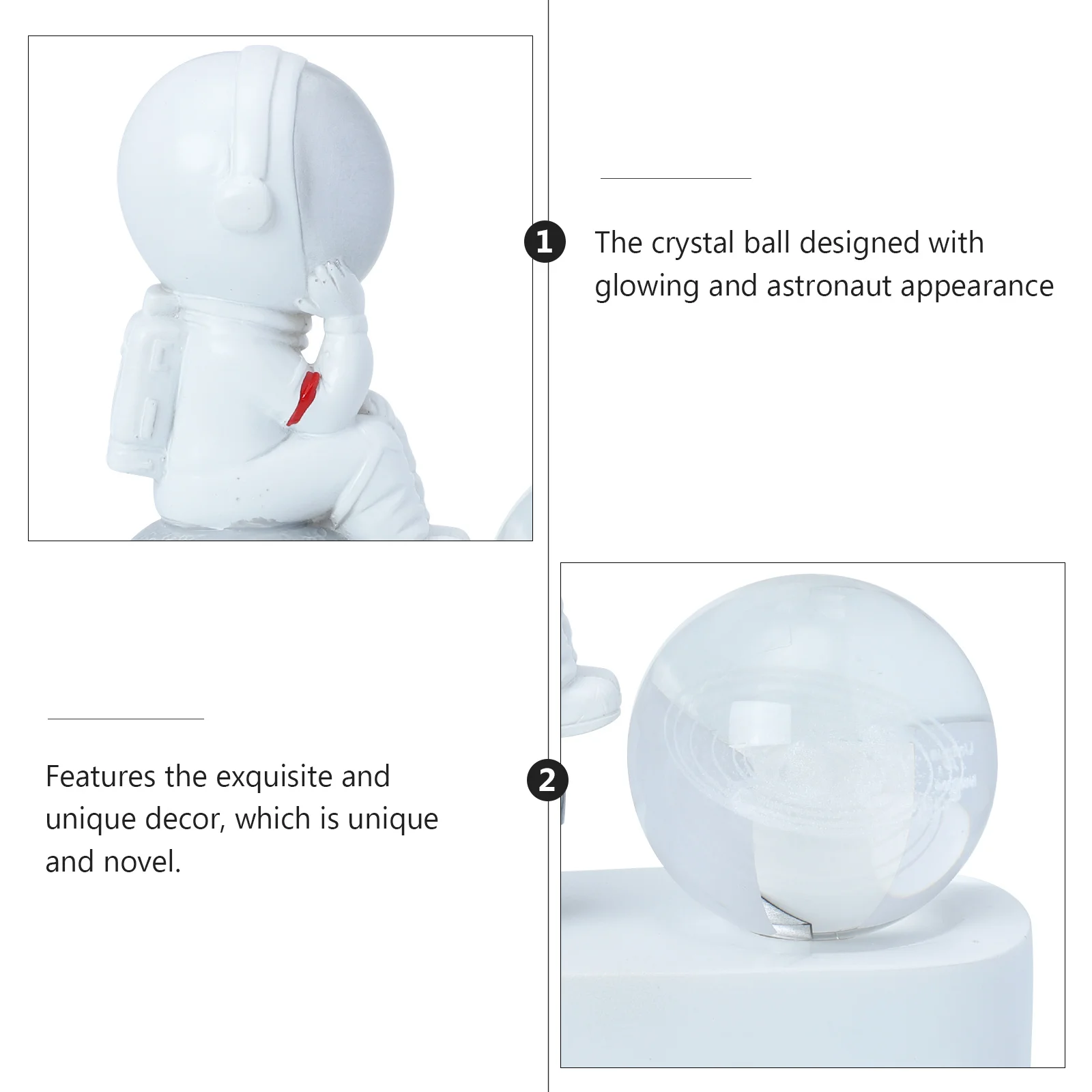 

Creative Astronaut Crystal Ball with Glowing Effect Unique Desktop Decor for Home Office Interior Premium Quality Compact Size