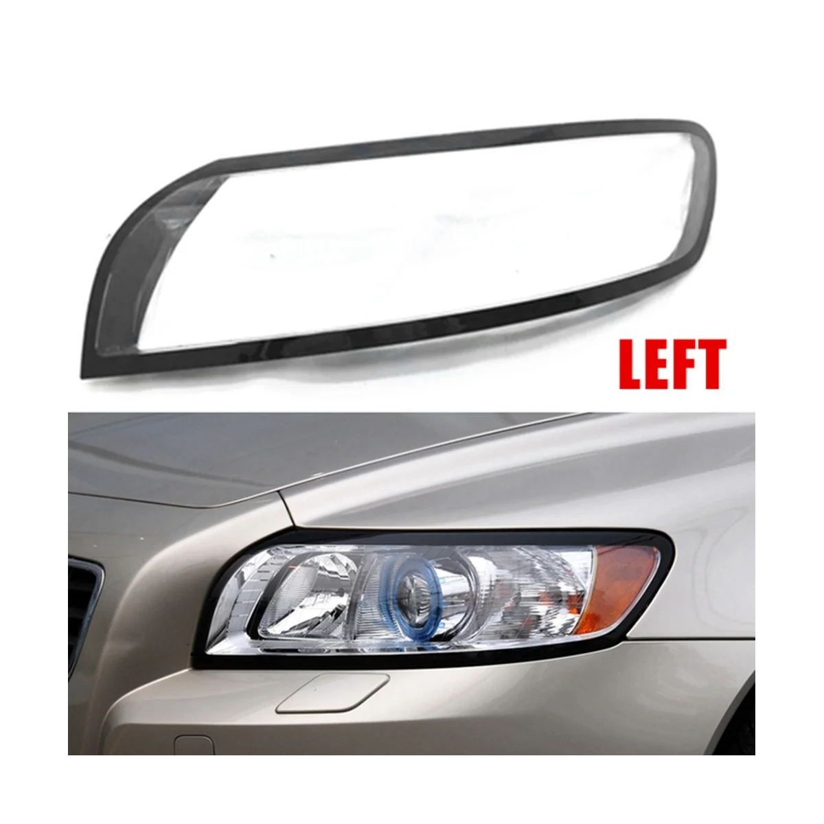 

For Volvo S40 S40L 07-12 Lampshade head light lamp Glasses Lens Left