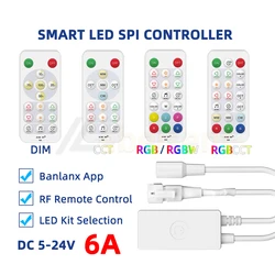 Smart Bluetooth LED Light Controller DC 5V 12V 24V SPI/TTL indirizzabile Pixel lampade strisce musica Dimmer RF 2.4G telecomando Wireless