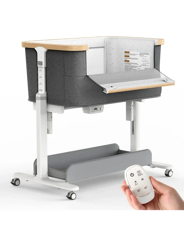 Fast Shipping.Rocking Bassinet Electric Baby Bassinet Automatic 3 Rocking Motion Bassinet Bedside Sleeper for Newborn, 3 in 1 Au