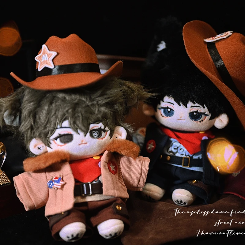 Hübscher Junge Cowboy-Serie Kleidung Outfit Anzug Cosplay keine Attribute niedlichen 20cm Plüsch puppen verkleiden Kleidung Accessoires Requisiten