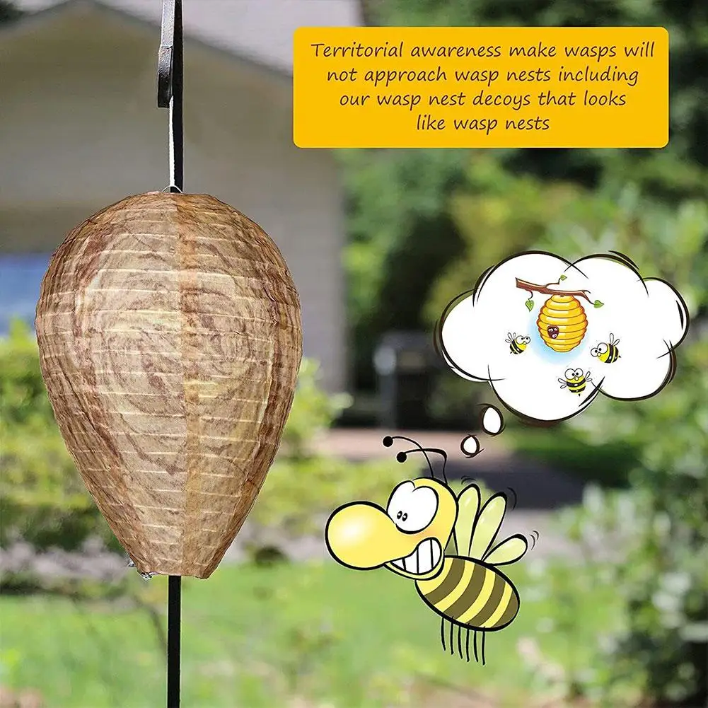 Hanging Wasp Nest Decoy Outdoor Waterproof Fake Wasp Nest Decoy Nest Decoy Hornets Plastic Insects Paper Drive Beehive Lantern