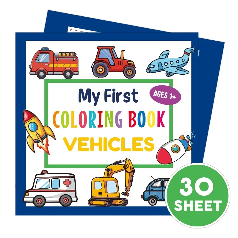 Libros para Colorear para Niños Pequeños, Libros de Colorear con Dibujos Animados de Autos, Libro de Dibujo Simple para Niños