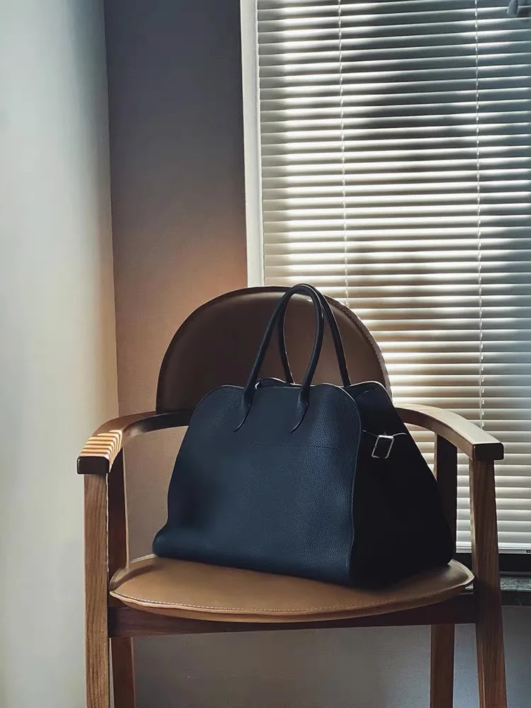 2026 New Large Capacity Tote Bag Lychee Pattern Leather Commuter Handheld Briefcase Underarm Bag American Retro Style Women's...