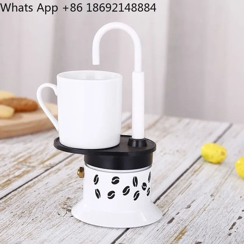 Aluminum alloy single catheter 50ml mini mocha pot camouflage single cup coffee pot Italian outdoor coffee machine