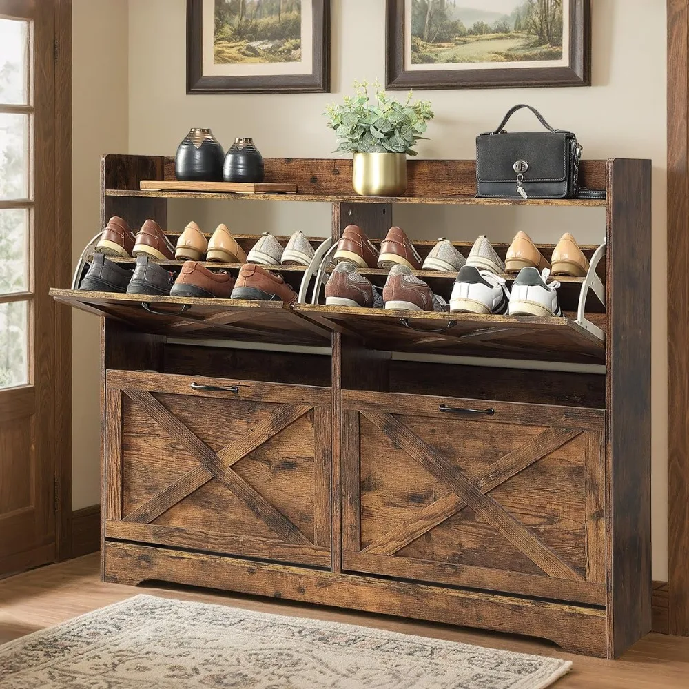 

Shoe cabinet with 4 flip drawers, hidden shoe cabinet, independent shoe cabinet for entrance