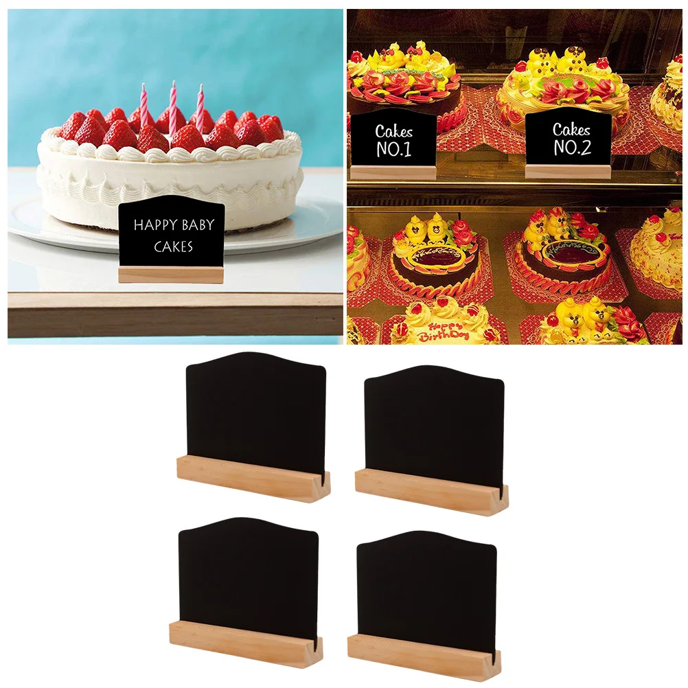 

4pcs Mini Chalkboard Signs Premium Blackboard Party Wedding Cafe Kids Crafts Restaurant Arched Tabletop Double Sided Writable