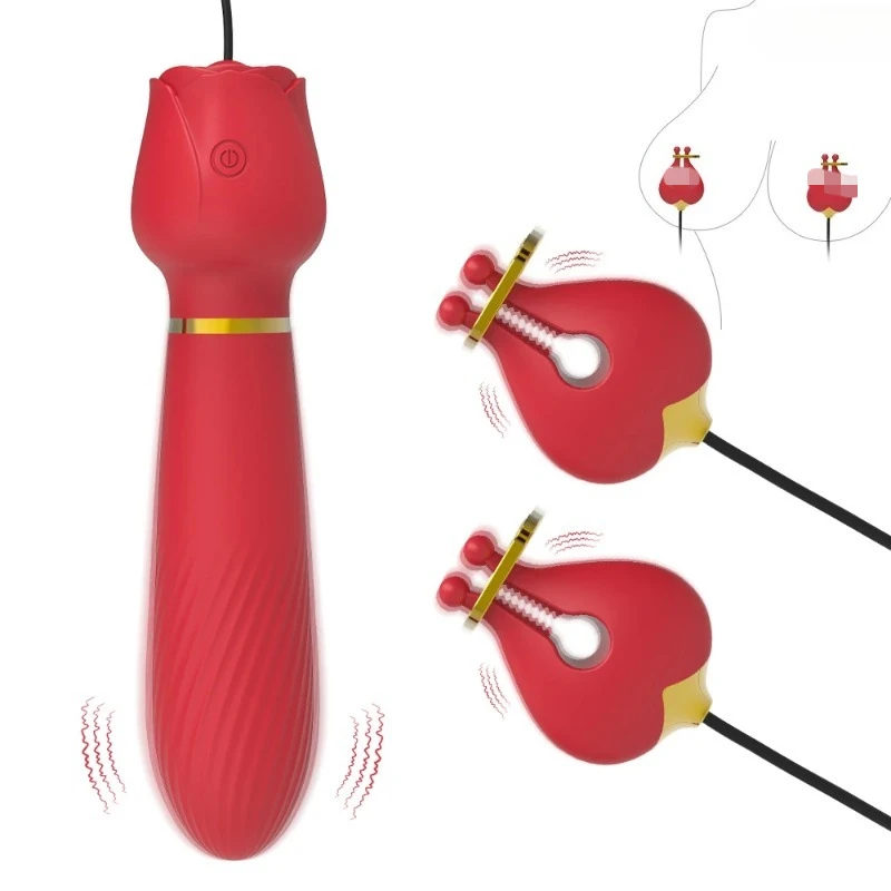 Electric Nipple Clamp Breast Massage G Spot Vibrator 10 Modes Enhancer Bondage Adult Stimulator Sex Toys For Women Couples 18+
