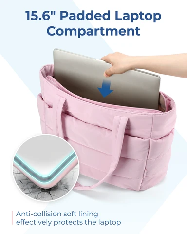 BAGSMART женская сумка для поездок и отдыха, большая, мягкая, однотонная — фото устройства
