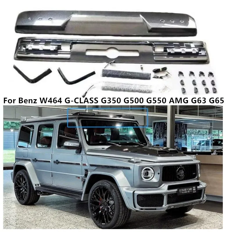 REAL CARBON FIBER FRONT WING TRUNK LIP TAIL WITH FLAP SPOILER FOR Mercedes-Benz G-CLASS W464 G350 G500 G550 G63 G65 2018-2022