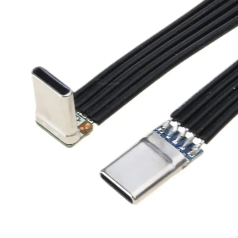 QX2B UsbC TypeC Soft Flat Cable Male To Male Charging Cable Fast Charging Wire 480Mbps Support 4K video