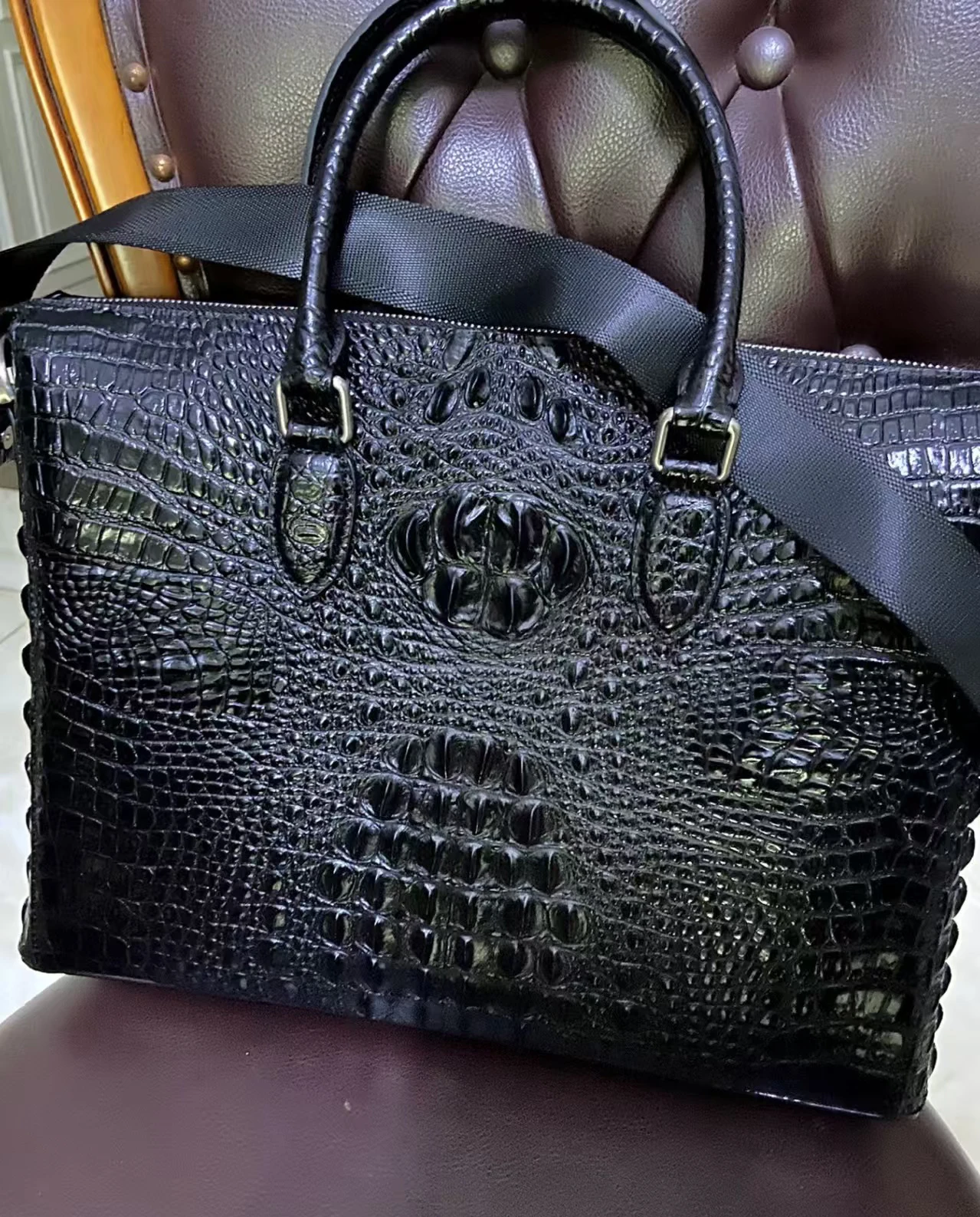 2025 New alligator Laptop Bags Cow Genuine Leather Men's Briefcase Luxury Brand Male Handbags Men Messenger 14 Inch Computer Bag