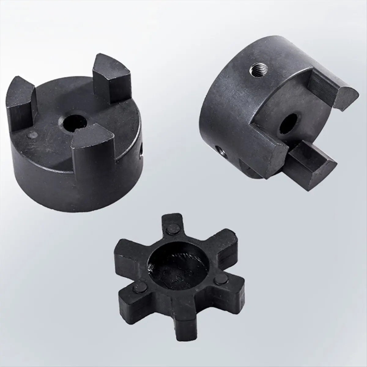【Clearance Sale】2Sets Flexible 3Pcs Coupling Coupler and Rubber Spider Jaw Coupling for Wood Splitter Mixing Industrial Equipmen