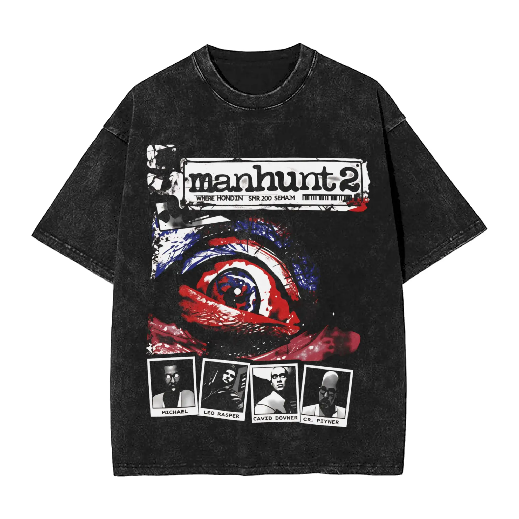 MANHUNT Showtime T-Shirts Men  Cool Pure Cotton Tee Shirt Round Collar Short Sleeve T Shirt Graphic Clothing