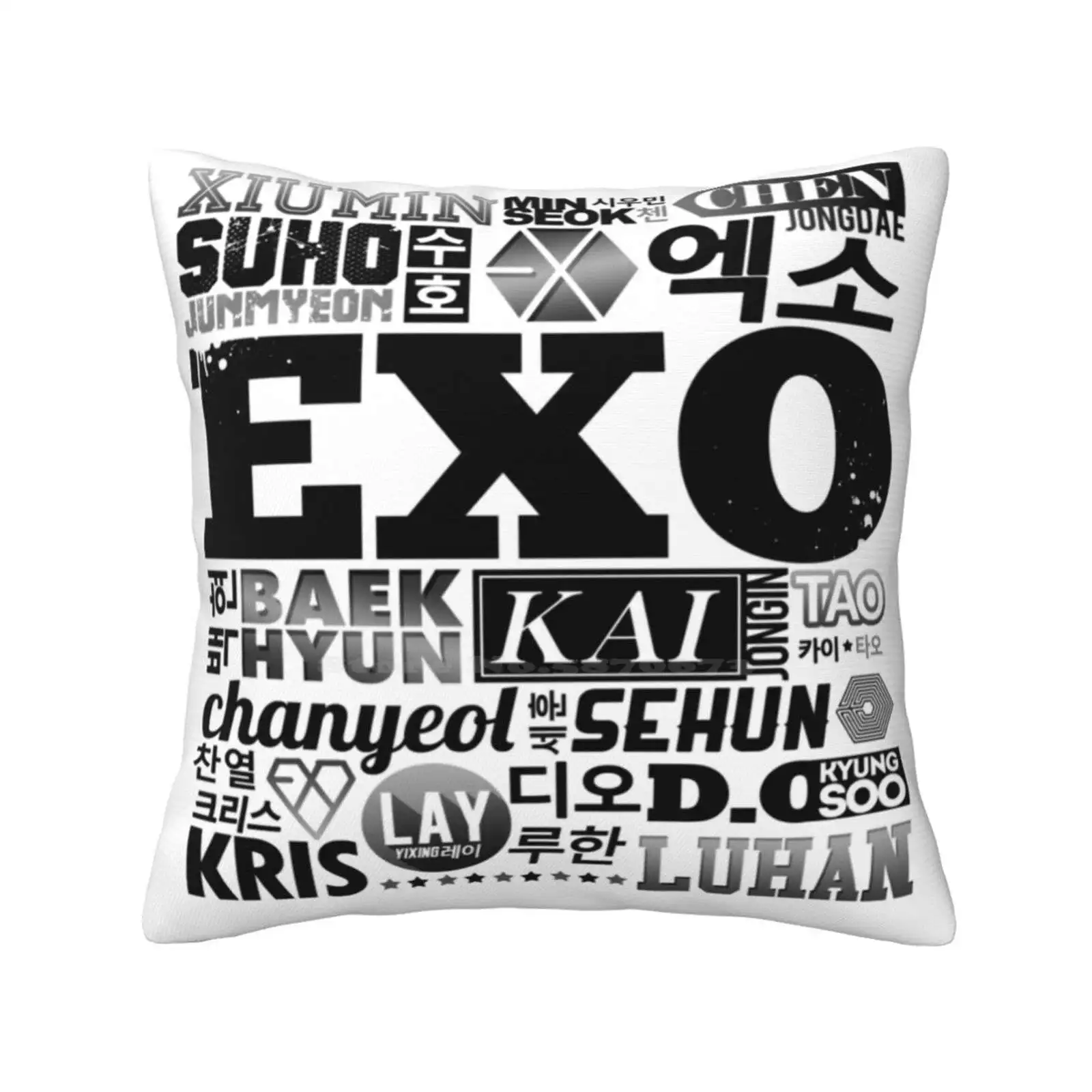 Font Collage Pillows Case Bedroom Home Decoration Kpop Korean K Pop