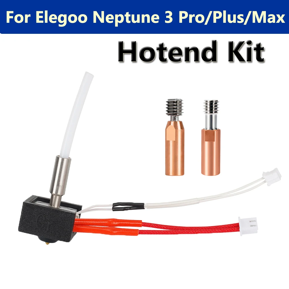 

1 комплект для Elegoo Neptune 3 Pro/Plus/Max 24 В 40 Вт, комплект Hotend, терморазрывной блок-картридж с подогревом, сопло MK8, термистор с трубкой из ПТФЭ