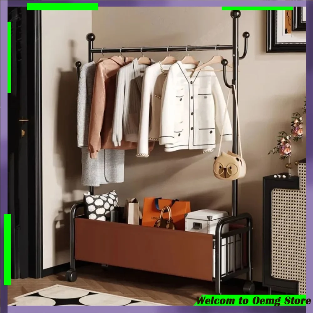 Minimalist Black Clothes Rack With Wheels Luxury Modern Boutique Storage Stylish Home Decoration Perfect Any Space Accessories