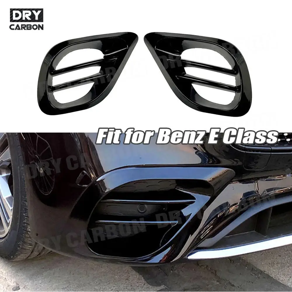 ABS paraurti anteriore copertura della presa d'aria in fibra di carbonio Foglamp Mesh Grill Frame bodykit per Benz classe E W213 E260 E300 E53 2021-2023