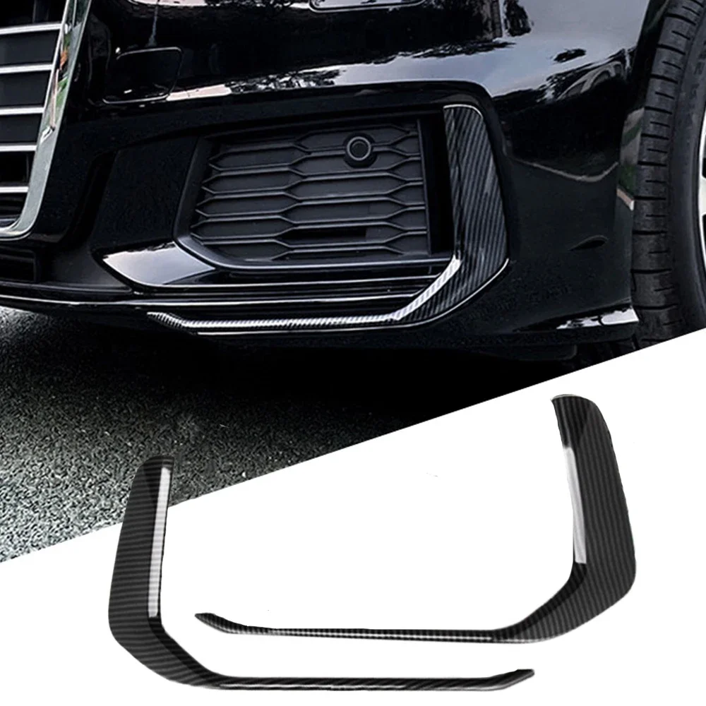 

A6 C8 19-21 Car Front Fog Lights Lamps Frame Cover ABS Chrome Trim Decoration Stickers Exterior Auto Accessories