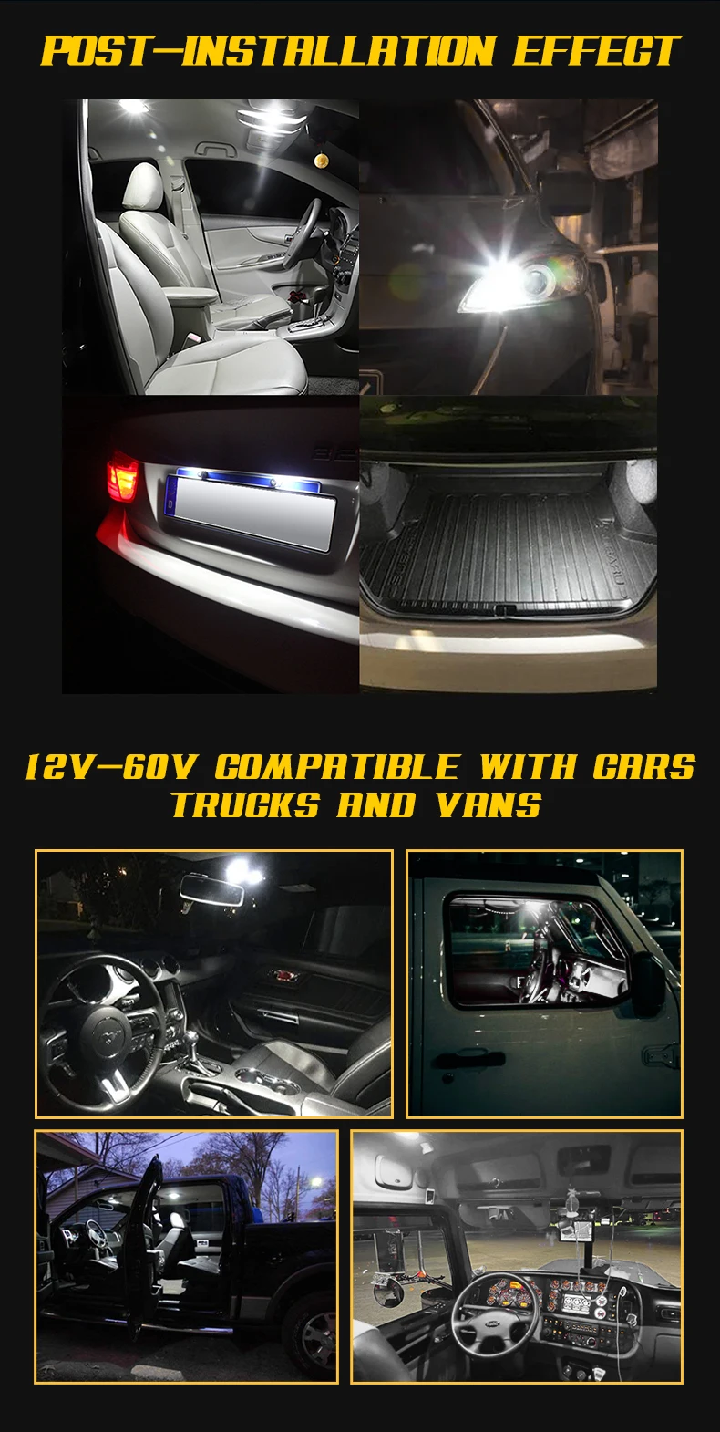 10pcs T10 LED W5W Bulbs 12V 24V For Car Truck Interior Lights Canbus No Error Super Bright 2016*30SMD License Plate Signal Lamps
