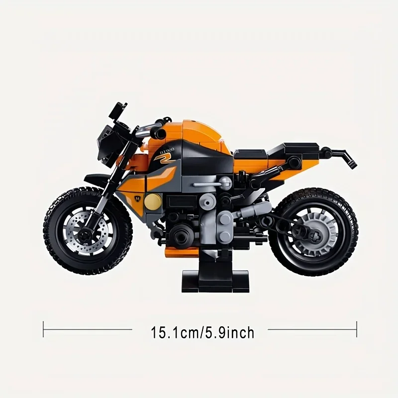 196pcs Motorcycle Building Blocks Toys, Car Model Toys, Desktop Decorations, Christmas Gift For Boys And Girls, No Box