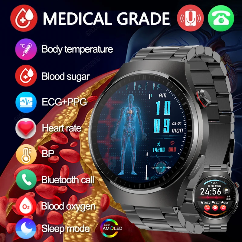 Huawei-Montre intelligente étanche pour homme, surveillance de la santé de la glycémie, montre intelligente AMOLED, haute définition, appel