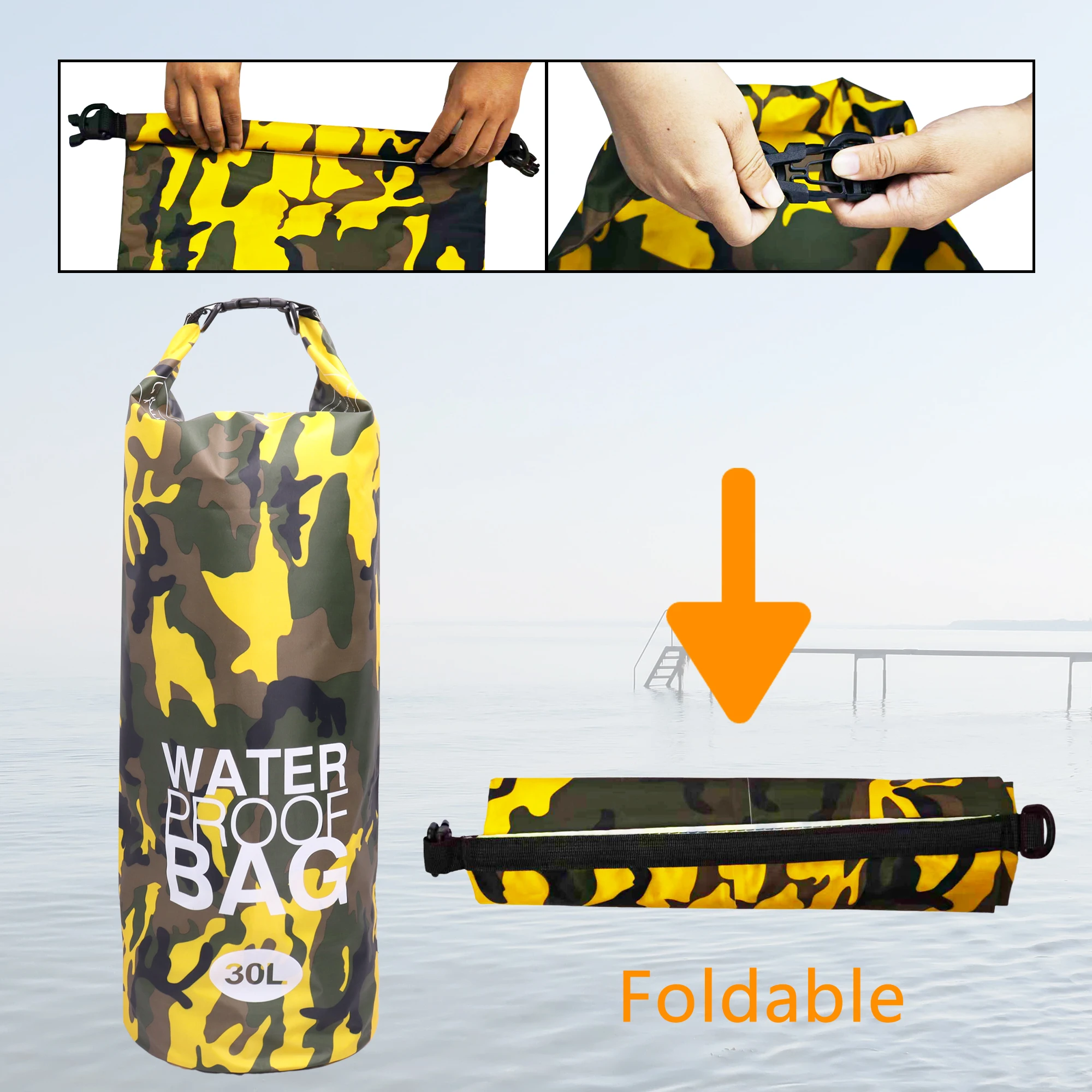 High Quality Waterproof Bag  Dry Bag Backpack (10L/15L/30L) for Kayaking, Camping, Beach, Fishing - Multi-Color Options